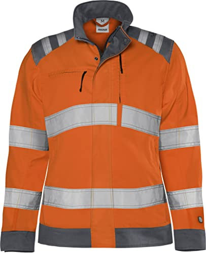 Fristads Grüne Warnschutzjacke Damen Klasse 3 4068 GPLU - Größe 5XL - Warnschutz Orange/Grau