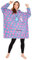 Disney Stitch Übergroße Hoodie Decke Damen Teenager, Fleece Oversized Kapuzenpullover mit Ärmeln One Size - Frauen Geschenke (Blau Stitch/Angel)