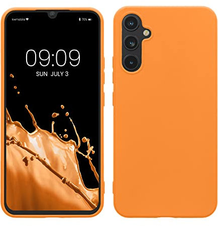 kwmobile Custodia Compatibile con Samsung Galaxy A34 5G Cover - Back Case per Smartphone in Silicone TPU - Protezione Gommata - arancia fruttata