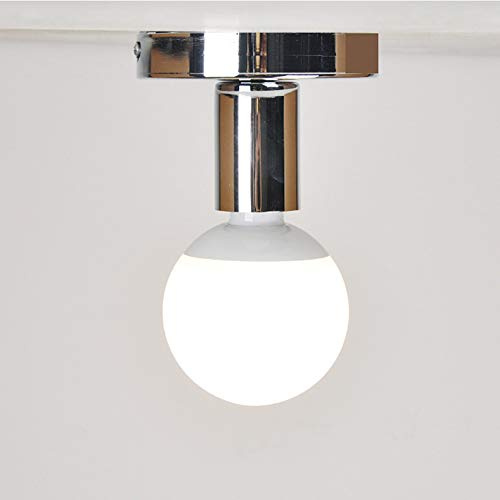 Deckenleuchte Vintage Edison Lampenfassung E27 Retro Halter Deckenlampe Sockel Deckenfassung Metall Lampensockel Eisen Schraube Schwarz für Küche Schlafzimmer flur Wohnzimmer Esszimmer Bar (Silber)