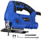 800W Electric Jigsaw, Laser Guiding, 4 Orbital Settings, Variable Speed, 100mm Cutting Depth, Swivel Soleplate for 45° Mitre Cuts, Dust Extractor, Power Jig Saw for Wood, Plastic and Metal Cutting