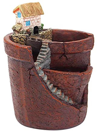 QUINTRA Kreativer Pflanzentopf für Sukkulenten-Blumentopf, DIY-Mini-Garde-Blumentopf Übertopf Hoch Mit Einsatz Anthrazit (Brown, One Size)