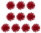 PATIKIL 2,8 Chiffon Fiori, 10pz Rete Tessuto Fiori Cucito Tessuto Applique Fascia Abbellimenti per Fai-da-te Lavorazione Matrimonio Decorazioni, Rosso