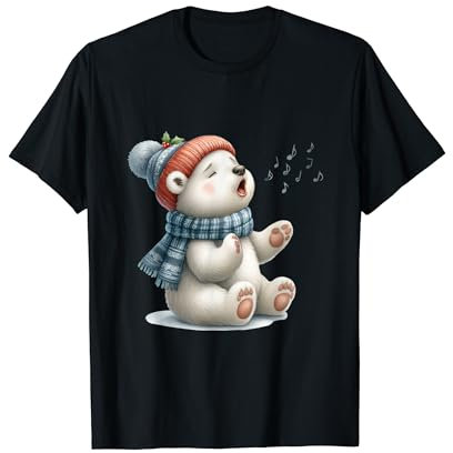 cooler Eisbär für Weihnachten mit Schal und Mütze T-Shirt
