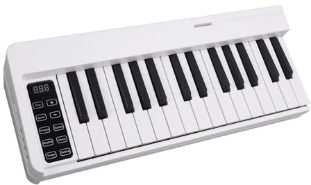 Foldable Electronic Keyboard, 61 Key Portable Piano Folding Piano Keyboard with Clear Tones Pianos & Keyboards Musical Instruments (White)