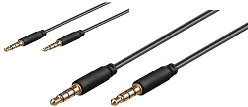 Lot de 2 Câbles Audio stéréo Jack 3.5 mm Compatible Samsung Galaxy M14 5G pour Instruments Électrique Guitare, Piano Amplificateur Autoradio Smartphones Mp3-1m Noir