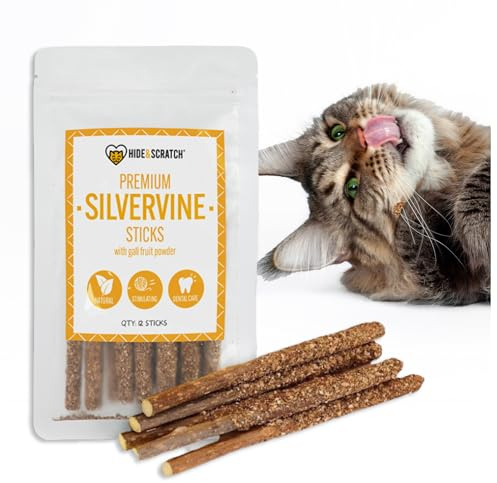 Hide & Scratch Silvervine Sticks for Cats with Gall Fruit Powder 12 Count