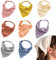 Esshogo 8 Stück Stirnband Dreieck Damen, Boho Damen Stirnbänder Dreieck Kopftüchern, Head Chiffon-Kopftuch Haarbandana für Frauen Yoga Stirnband Einstellbare Turban