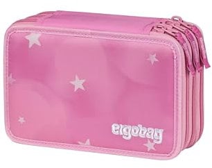 ergobag Maxi Mäppchen Set 40-Teilig, Lyra Bunt- und Filzstifte, Kleingeld Fach, Lineal, Schere WolkenzauBär - Pink