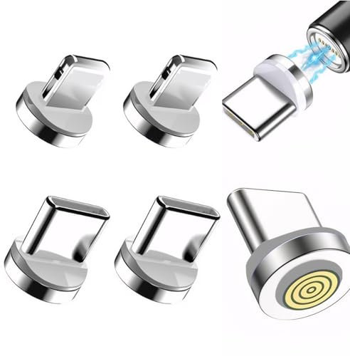 AOUZOVLI 4 Stück Magnetisches Stecker Ladekabel Usb C Magnetisch Usb C Ladekabel Magnetisch Staubdichtes Schnellladen Mit 7 Kontakten Und Magnetischer Datenübertragungsleitung Mit Rundem Kopf