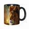 EKLMPS Tazza grande per caffè e tè a colazione - idee regalo per uomo e donna - in porcellana, 330 ml (11oz),Leone africano e notte in Africa. Paesaggio di savana africana al chiaro di luna, re degli