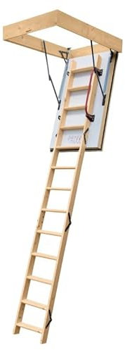 4IQ Group Dachbodentreppe Vormontiert 130 x 60 cm U-Wert 0,44 W/m²K - Bodentreppe Gedämmt - Raumhöhe bis 305 cm - Inkl. Abdeckleisten, Zusätzliche Isolationsdichtung - Bis zu 150kg