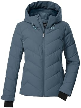 killtec Damen Skijacke/Steppjacke/Funktionsjacke in Daunenoptik mit Kapuze und Schneefang KSW 31 WMN SKI QLTD JCKT, taubenblau, 48, 43417-000