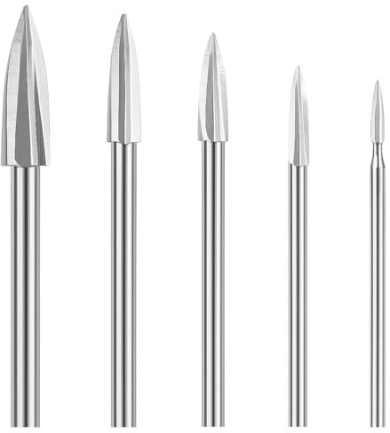 5PCS Juego De Brocas De Madera Herramienta Rotativa, Juego De Brocas De Tallado De Madera Para Herramienta Rotativa,Puntas De 1/8 Para Manualidades, Esculpido, Grabado, Lijado Y Perforación