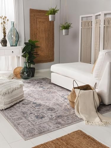 benuta pop Teppich Laury - Kunstfaser - Rechteckig & im Style: Vintage - Pflegeleicht für Wohnzimmer Schlafzimmer, Beige, 250x350 cm