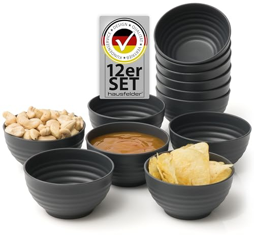 Hausfelder Raclette Schälchen Set 12, 12 Stück, Schwarz | 12 Stück, spülmaschinenfest, Raclette, Schälchen, Kleine, Dipschalen, Schwarz, Zubehör, Snackschalen, Tapas