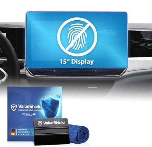 Anti-Fingerabdruck Displayschutzfolie Matt passend für VW ID.7 Limousine & Kombi 2023-2028: 15 Discover Pro Max Tacho, Radio, Multimedia, Navi, Bildschirm, Infotainment Touchscreen Entspiegelung