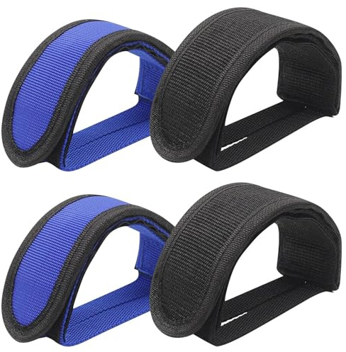 4 Pcs Anti-Slip Bike Pedal Toe Cycle Clips Straps, Kids Bike Pedal Straps, Universal Adjustable Feet Strap for Bicycle Cycle Home or Gym