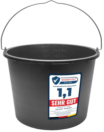 Garronda Putzeimer 5 Pack 20 L Baueimer Mörteleimer Maurerkübel GD-0168 | mit Metallhenkel, aus recyceltem Kunststoff, für Baustelle, Garten und Haushalt, als stabiler Maurerkübel