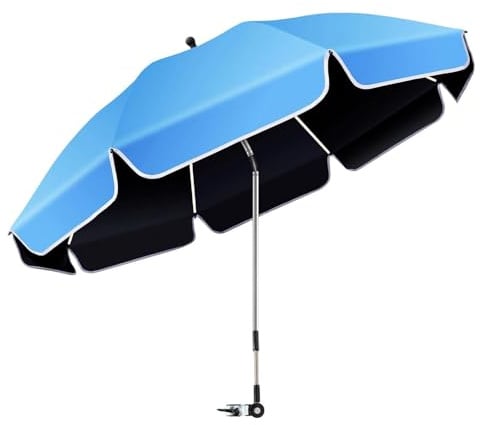 Sombrilla Para Silla De Playa Con Abrazadera,Sombra Con Clip Ajustable 360° Y Protección UV | Sombrilla De Sol Con Abrazadera Para Exterior,Patio Vacaciones Jardín Patio Trasero Playa Camping Balcón P