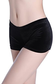 CrystalsRus Tanzshorts / Ballettshorts, Gymnastikshorts, Schwarz, Samt, glänzend, Kinder, Small