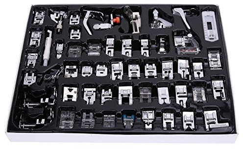 ele ELEOPTION Machine à Coudre kit Pieds-de-biche Multifonctionnel pour Machine à Coudre domistique Ourlet Pied de pièces Accessoires pour Brother Singer Lot de (52pcs)
