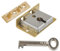 UNIQANTIQ HARDWARE SUPPLY Kleines Messingschloss für Truhe oder Kastenschloss mit Skelettschlüssel, S-8 (mit einem Schlüssel)