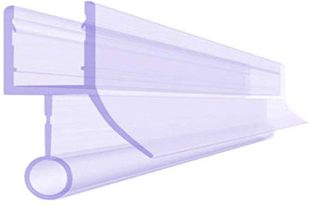 BIJON Duschdichtung 6mm - 200cm Duschtür-Dichtung mit Balg für Duschkabine, Dichtung Dusche Glastür, Duschkabinen-Dichtung, Duschlippendichtung, Duschwand, Gummilippe, DU01