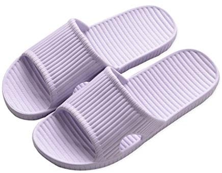 APIKA Frauen Und Männer Anti-Rutsch-Hausschuhe Innengebrauch Im Freien Bad Sandale Soft Foam Sole Pool Schuhe Haus Heim Rutsche(Hellviolett,38/39 EU)