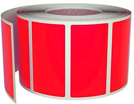 Etiketten Neon Rot 40 x 19 mm Sticker – 4 x 1,9 cm Aufkleber 500 Stück von Royal Green