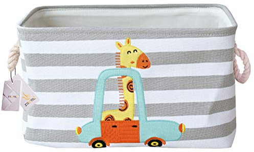Znvmi Groß Faltbare Aufbewahrungskorb aus Stoff Cartoon Tier Spielzeug Aufbewahrungsbox Kinderzimmer Wäschekorb Dekorativer Organizer - Giraffe