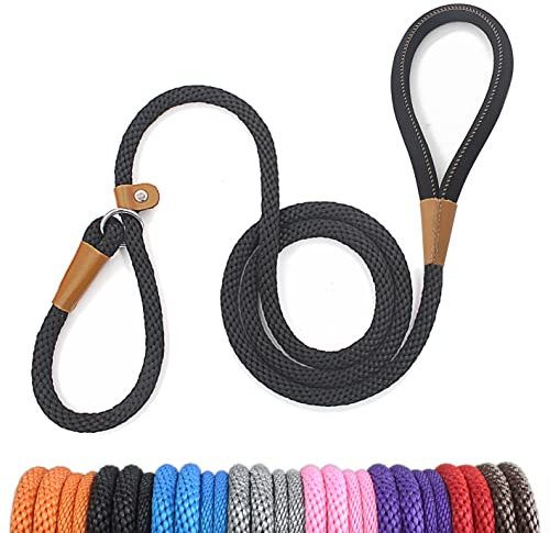 lynxking Laisse Chien Corde 1.3cm x 180cm Laisse pour Chien en Nylon avec Poignée Rembourrée Réfléchissant Laisse Coulissante Aux Chiot, Petits, Moyens et Gros Chiens