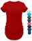 GO HEAVY Damen Multifunktions Pilates Jogging T-Shirt Kurzarm Yoga Gym Sportshirt Rundhals Feutigkeitsabsobierend Rot XL