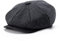 BOTVELA Herren 8-Panel Wollmischung Newsboy Flat Cap Fischgrätmuster-Tweed-Hut, Schwarz, 57 EU