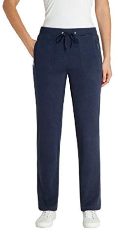 hajo Damen Jogginghose aus hochwertigem Baumwollmaterialmix - Kurzgrößen, Marine, Kurzgröße: 22