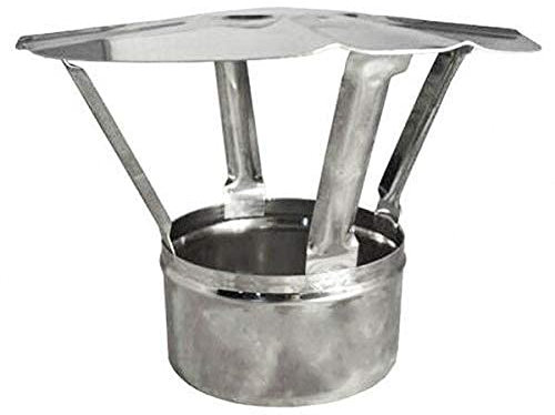 Stainless Steel Chimney Cowl | Duct Pipe Rain Cover | Flue Lineer Cap Pot (60mm)