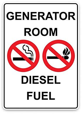 SUIFENG Selbstklebend Aufkleb 8.8 X 12.7 cm Mode Generator Room Fuel Warnschilder Dekoration PVC-Aufkleber Autoaufkleber