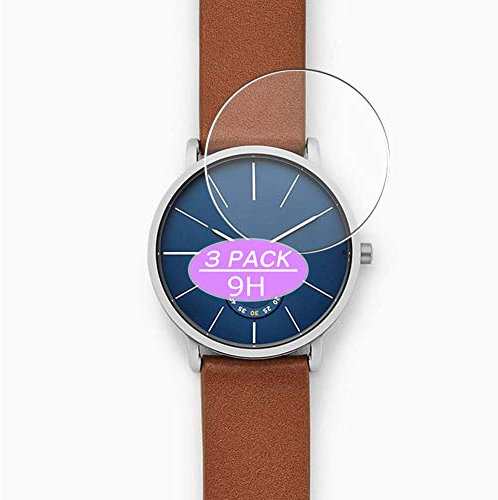Vaxson Lot de 3 films protecteurs d'écran en verre trempé compatible avec les boîtiers de montre Skagen Hagen - Taille 40 mm - Protection 9H