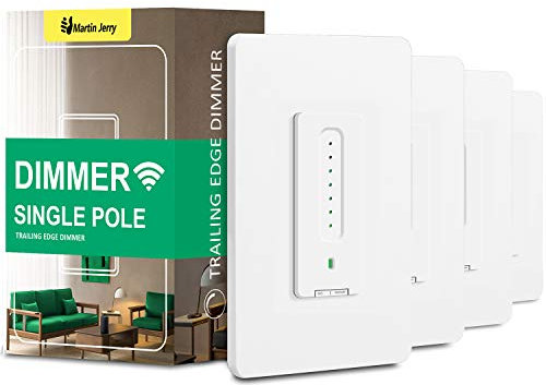 Smart Dimmer Switch 4Pack by Martin Jerry | Trailing Edge Dimmer Light Switch, Voice Control by Alexa, Google Home, SmartLife App, Needs Neutral Wires, 2.4G WiFi Only