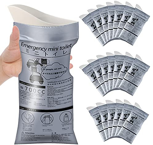 Moodooy Borsa Tascabile per orinatoio, USA e Getta, 20 Pezzi, Sacchetti Portatili da Campeggio, Sacchetti per pipì da Viaggio, Sacchetti per urina di Emergenza per ingorghi stradali, Sacchetti per