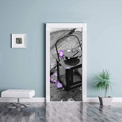 YQLKD Türtapete Türfolie Regen Leuchtkasten Bild Selbstklebende wasserdichte Aufkleber Dekoration PVC Wandbild Papier