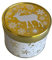runde Lebkuchendose Rentier Gold - wunderschöne Dose mit Sternen, Deckel mit Motiv Rentier - lebensmittelecht - Aufbewahrungsdose, Keksdose, Blechdose - ø x Höhe: 11,7 x 9,0cm - Vol. ca. 0,95L