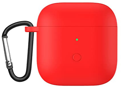 GMUJIAO Funda para Xaiomi Redmi Buds 3,Fundas Protectora de Silicona,360° Protección de Cuerpo Completo,Xaiomi Redmi Buds 3 Estuche-Rojo