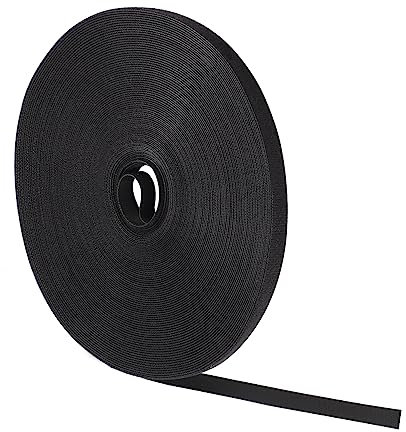 25m Klett Kabelbinder, 10mm Kabelbinder Klettband Wiederverschließbar Klettverschluss Band für Kabel Organizer (Schwarz)