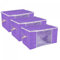 sourcing map Clothes Storage Bag 3pcs, Foldable Storage Bins for Clothes, Comforters Storage Bags with Reinforced Handle, Sturdy Zipper, Closet Organizer with Clear Window-Purple