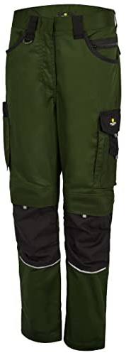 Hans Schäfer Workwear HSW Professional – Lange Arbeitshose für Damen – Modische und leichte Bundhose mit Knietaschen, strapazierbar und qualitativ – Oliv, 36