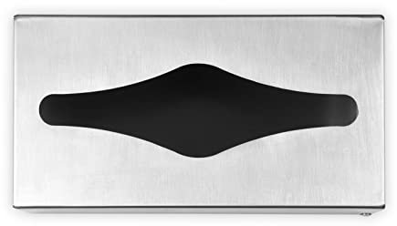 Hypafol Kosmetiktücherbox | robuster Spender aus Edelstahl | modernes, minimalistisches Design | Tisch- und Wandplatzierung | mit Montageset (Edelstahl)