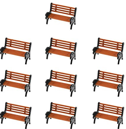 Be In Your Mind 10x Maßstab 1:150 Bahnsteig Park Straße Sitz Gartenbank Stühle Parkbank Modell für Landschaftsbahn Miniatur-Dekoration 1x0,6x0,8 cm