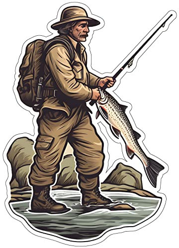 Samunshi Petri Heil Aufkleber Autoaufkleber für Motorrad Fahrrad Roller oder Auto Sticker Fahrrad MTB Mountainbike Rennrad Angeln Fischen Fisch (7x10cm Petri Heil)