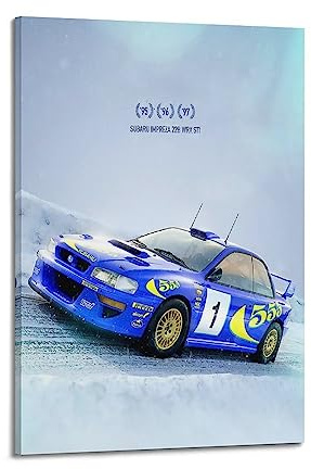 JONZA Rallye-Rennwagen-Poster Fo Subaru Impreza WRC Sportwagen, dekoratives Gemälde, Leinwand, Wand und Kunstbild, Familienschlafzimmer-Dekor, 60 x 90 cm
